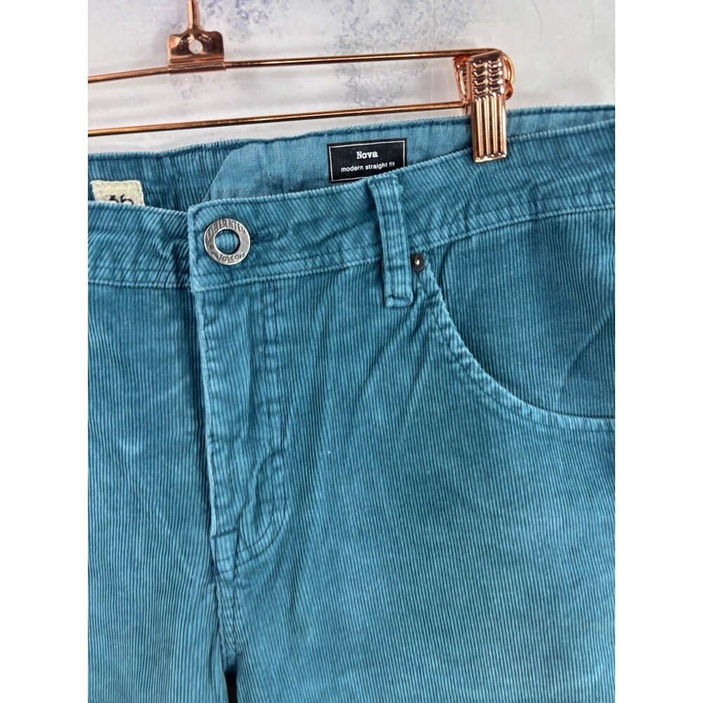 Vintage y2k VOLCOM Teal Corduroy Modern Straight Pant Mens 36 Mallcore 00s Retro - Picture 9 of 15